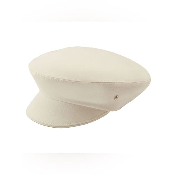 Helen Kaminski Cream Baker Boy Cap with Gold Pin main image 5